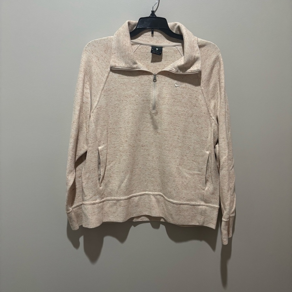 Nike Light Beige Quarter-Zip Sweatshirt